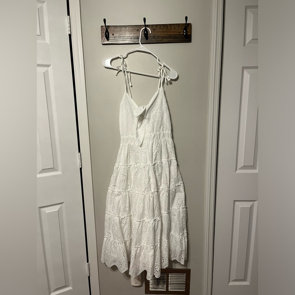 NWT White tie straps midi dress